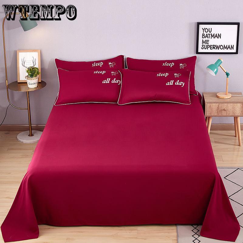 Bedding Sheet 3 Pcs King Size Bed Sheet Set for Queen Bed Sheets Letter Printed Flat Sheet with Pillowcase Adult Four Seasons Universal