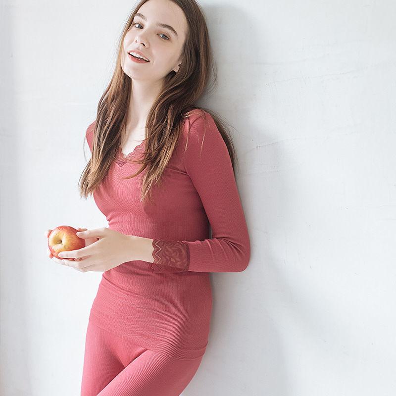 Winter Plus Velvet Thick Lace Seamless Body Constant Temperature Thermal Underwear Qiuyi Long Pants Suit