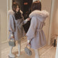 Women's Mid-length Woolen Coat with Waist and Woolen Collar Autumn and Winter Fashion Korean Small Thick Woolen Coat