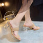 High-heeled Slippers Women's Summer Wear Fashion Woven Sandals Bohemian Ethnic Style Crystal Thick Heel Women's Summer Wear