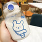 Water Bottle 600ml Plastic Straw Water Cup High Temperature and Drop Resistant Portable Water Bottle
