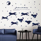 Starry group wolf personality entrance study office background decorative wall stickers mural custom
