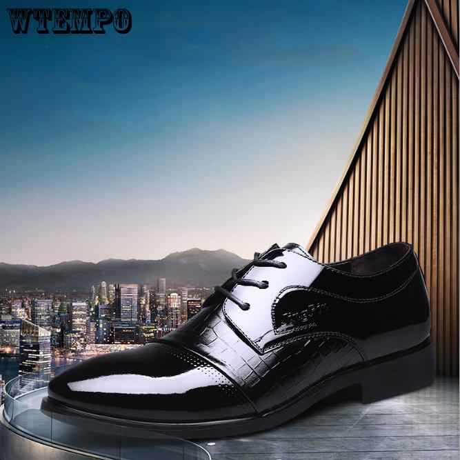 Pair of Shoes Men's Business Shoes Fashion Genuine Leather Lace Up Oxford Pointed Wear-resistant