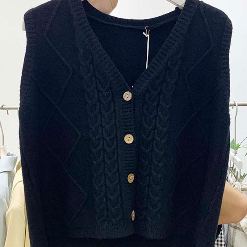 Sweater Vest Women V-neck Solid Simple Slim All-match Casual Korean Style Teens Chic Fashion Autumn Winter Sleeveless Sweaters