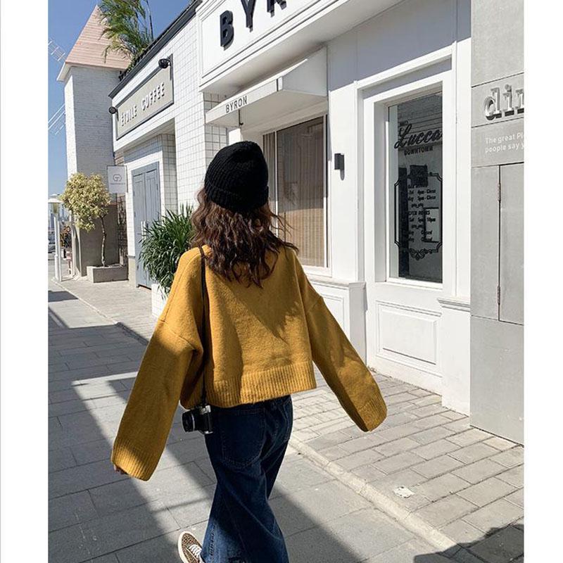 Autumn and Winter Half Turtleneck Sweater Short Padded Bottoming Shirt Loose Casual Young Women's Top