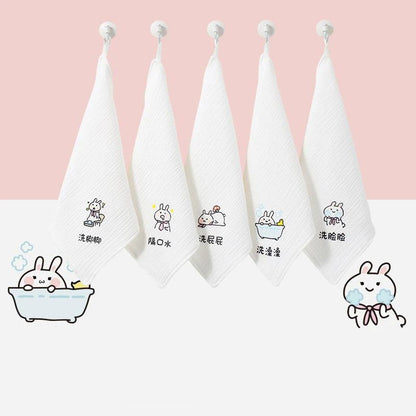 Baby Saliva Towel Cotton Towel Children's Baby Face Wash Small Square Towel Cotton Gauze Towel  Cute Fine Cotton Yarn Baby Products Supplies Cartoon