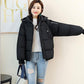 Off-white Women's Fashion Short Jacket Winter Thick and Loose Plus Size Down Padded Jacket Trend Wild Hooded Ladies Padded Jacket