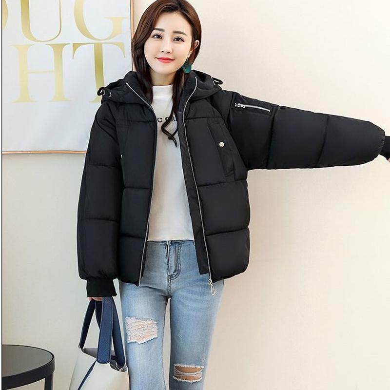 Off-white Women's Fashion Short Jacket Winter Thick and Loose Plus Size Down Padded Jacket Trend Wild Hooded Ladies Padded Jacket