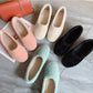 Shallow Mouth Peas Shoes Women Plus Velvet Autumn and Winter Shoes Moccasins Flat Bottom Plus Velvet One-pedal Plush Shoes Women