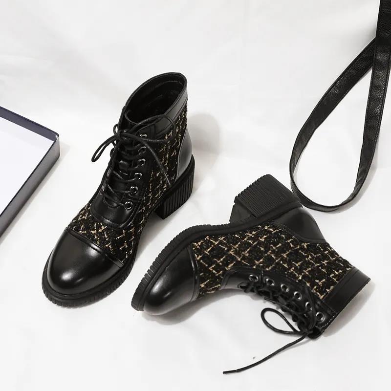 Women's Boots Martin Boots Women's Spring and Autumn Single Boots Thick High-heeled Boots All-match Women's Boots
