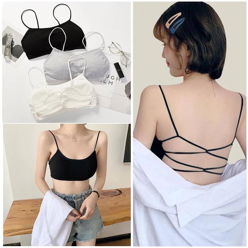 Korean Version Pure Cotton Anti Sagging Upper Tommy Back Suspender Wrap Bra Solid Color Suspender All Inclusive Underwear Bra