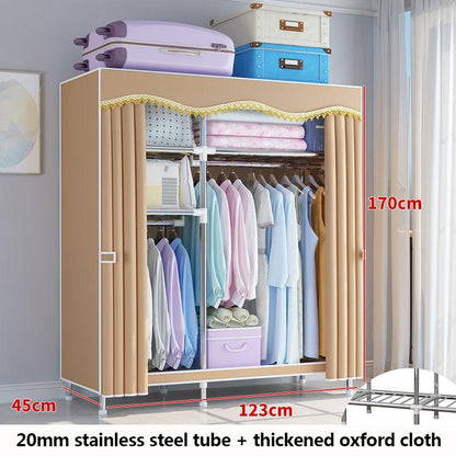 123cm Long Waterproof Clothes Rack 20mm Stainless Steel Storage Rack Cabinet Modern Coat Hanger