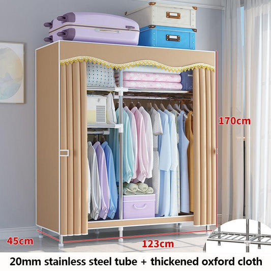 123cm Long Waterproof Clothes Rack 20mm Stainless Steel Storage Rack Cabinet Modern Coat Hanger