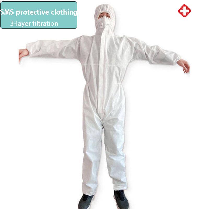3-layer Disposable Medical Protective Clothing Non-woven Safety Protective Coveralls