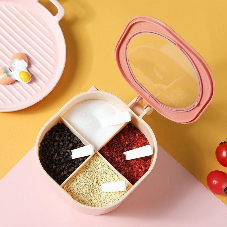 Seasoning Box Multi-function Kitchen Combination Set Seasoning Box Household Simple Multi-compartment with Lid Seasoning Storage Box