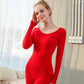 Women's Modal Elastic Seamless Body Pajamas Set Fitting Warm Thin Tight Pyjamas Solid Round Neck Long Sleeves Sleeping Suit Nightgowns Set
