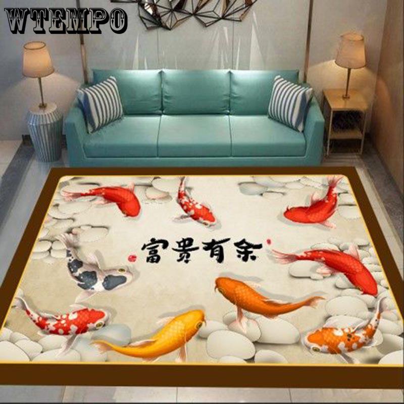 Chinese Style Living Room Carpets Rectangular Rugs Sofa Coffee Table Mat Bedroom Yoga Pad Study