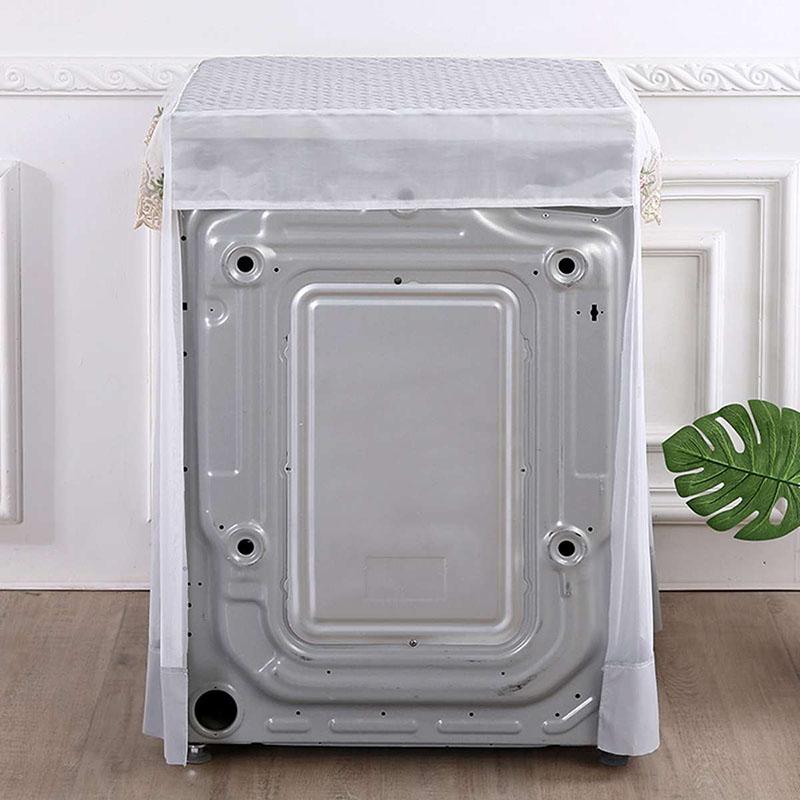 Lace Washing Machine Cover Dustproof Embroidery Floral Home Decor Protector Washing Machine Covers