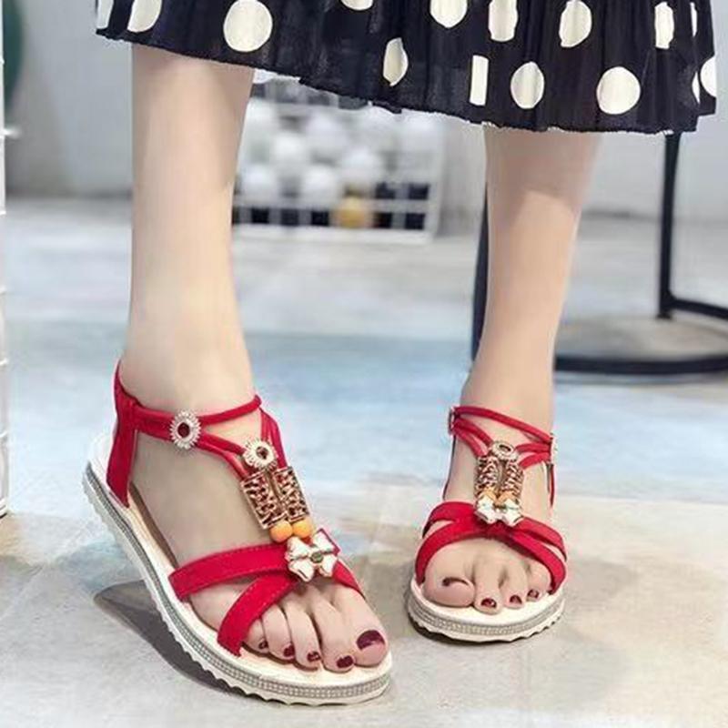 Sandals Female Summer Bohemian Flat Students Korean Version of All-match Casual Roman Beach Shoes Women