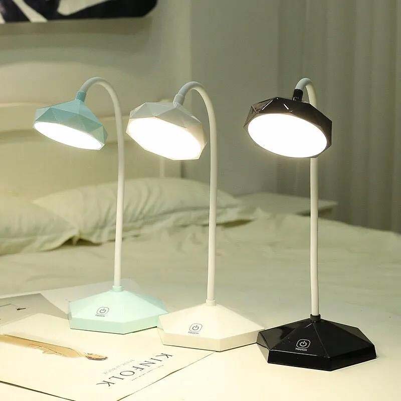 LED Three-speed Touch Dimming Table Lamp Eye Protection Learning Charging Plug-in Reading Bedroom Small Table Lamp