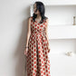 Summer Dress Women Vintage Dress Casual Polka Dot Print A-Line Party Dresses Sleeveless Long Dress