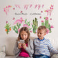 Cactus green plant animal flower wall stickers Nordic bedroom background decorative wallpaper PVC