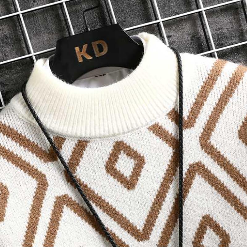 Winter Plus Velvet Thick Sweater Men's Warm and Handsome Bottoming Shirt Fashion Sweater