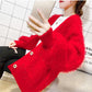 Autumn and winter sweater thick knitted jacket mid-length fashion simple young women's top