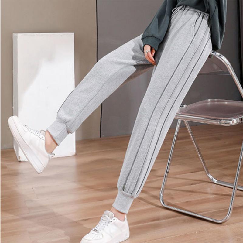 Solid Color Sports Pants Women's Loose Beam Feet Casual Harem Pants Thickened Guard Pants Ins Tide