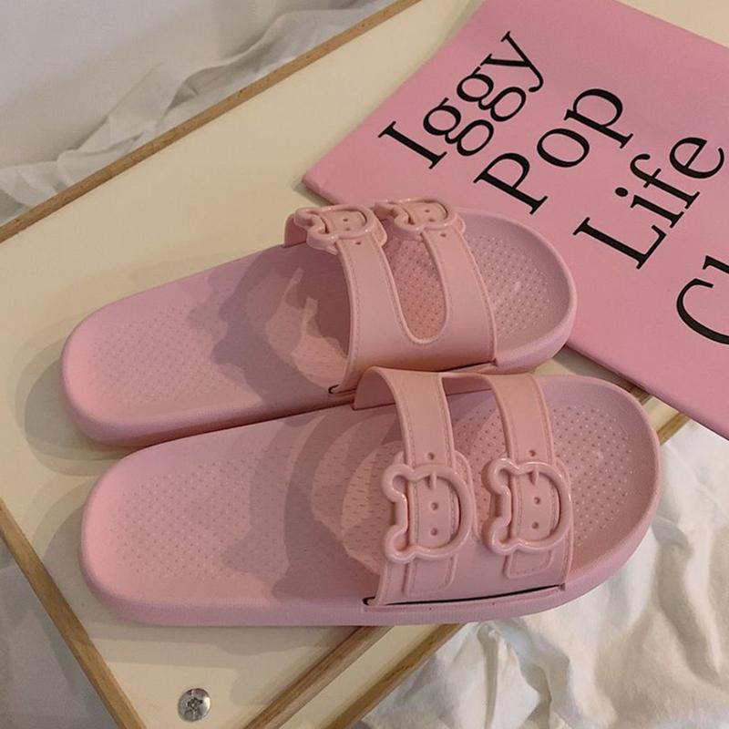 Soft and Comfortable Summer Slippers Female Home Bedroom Dormitory Non-slip Bathroom Slippers Simple Outing Soft Bottom Thick Bottom