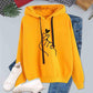Hoodes Women's Sweatshirts Autumn Winter Women Printed Long Sleeve Solid Hoodie Finger Heart Hooded Pullover Tops Hoodies Coat