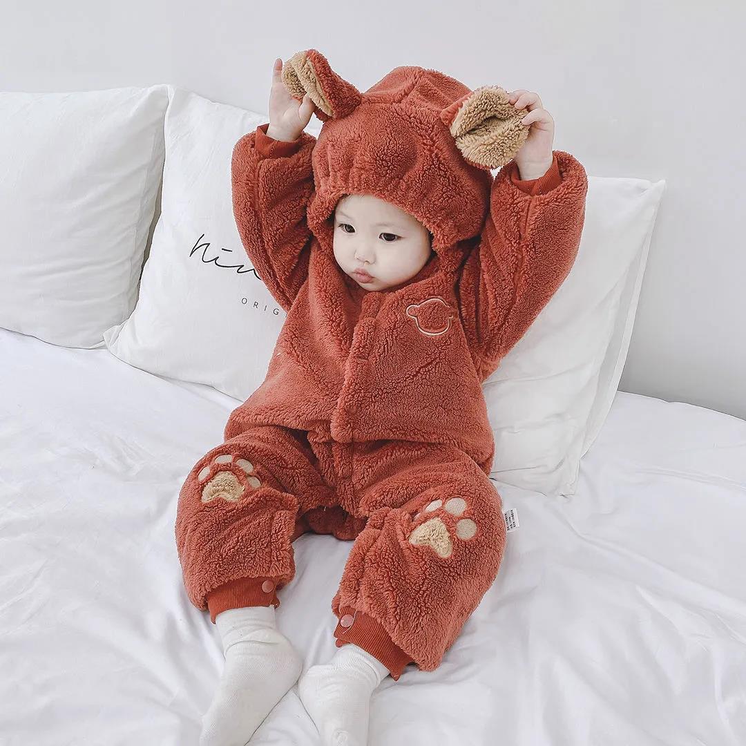 Newborn Clothes Winter Season Baby One-piece Clothes Autumn Winter Suit Female Baby Out Holding Clothes To Keep Warm