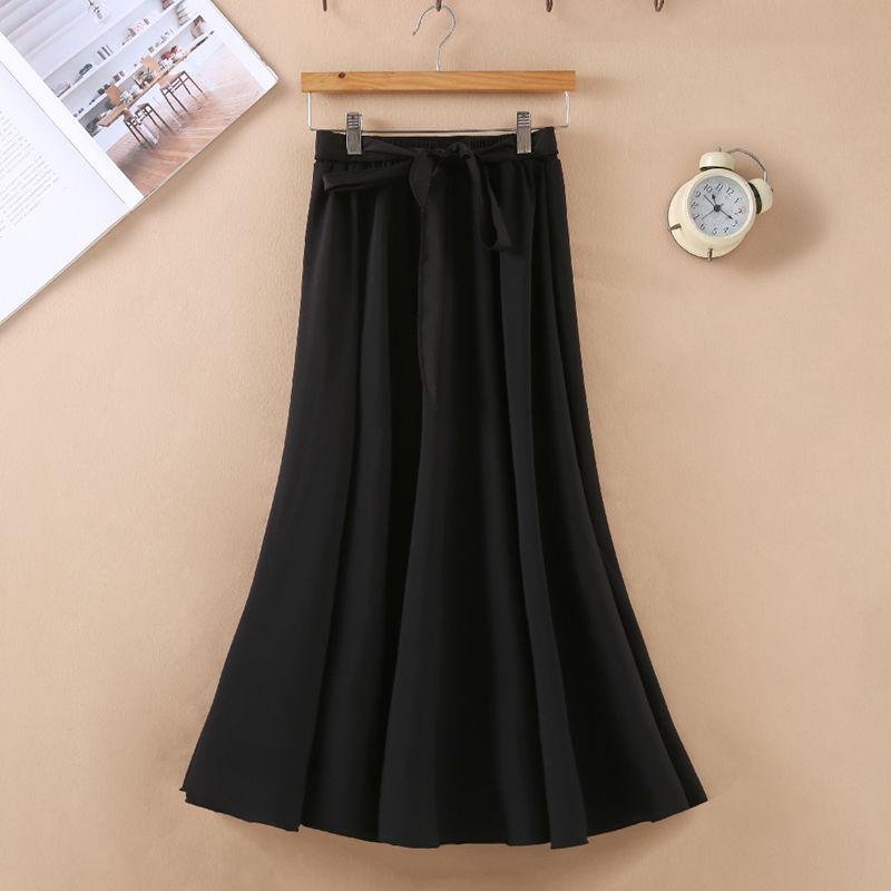 Summer Floral Printed Chiffon Women's Skirt High Waist A-line Long Skirts Female Casual Lady Skirt