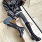 Women's British Style Lace-up Thick-soled Boots Women's Thick-heeled Martin Boots  No More Than Knee-length