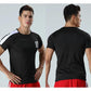 Summer Sport Shirt Retro T-shirt Breathable Casual Quick Dry Tees Half Sleeve High Elastic Fitness Football Top Men Clothing