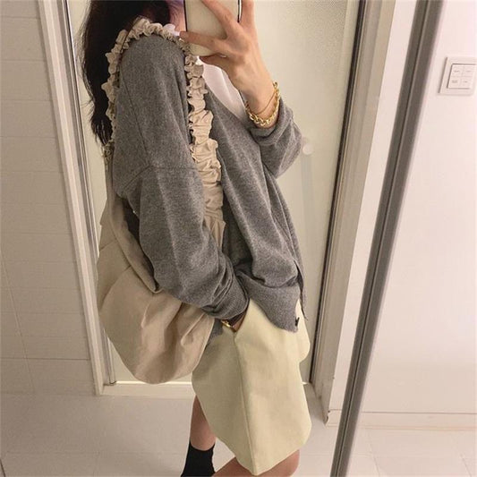 Spring and Autumn Knitted Sweater Loose Cardigan Top Fashion Casual Women's Jacket