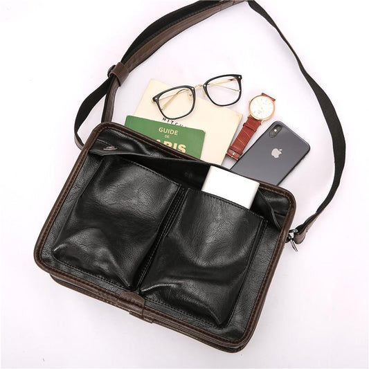 Business Briefcase Men Fashion Leather Large Capacity Pocket Anti-theft Handbag Computer IPAD Bag