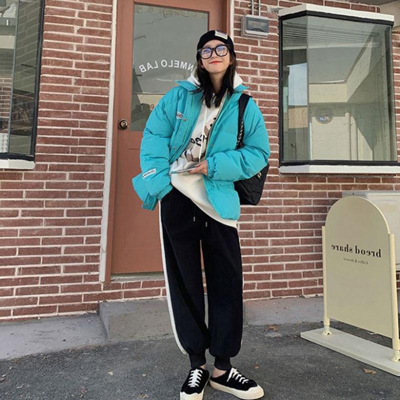 Winter Short Ladies Down Jacket Korean Fashion Loose Thick Cotton Stand Collar Jacket