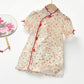 Children's Girls Skirt Summer Dress Little Girl Dress Chinese Style Classical Chiffon Floral Embroidery Cheongsam Skirt