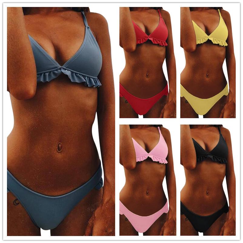 WTEMPO Brand Fashion Sexy Lace Bikini Women's Multicolor Solid Color