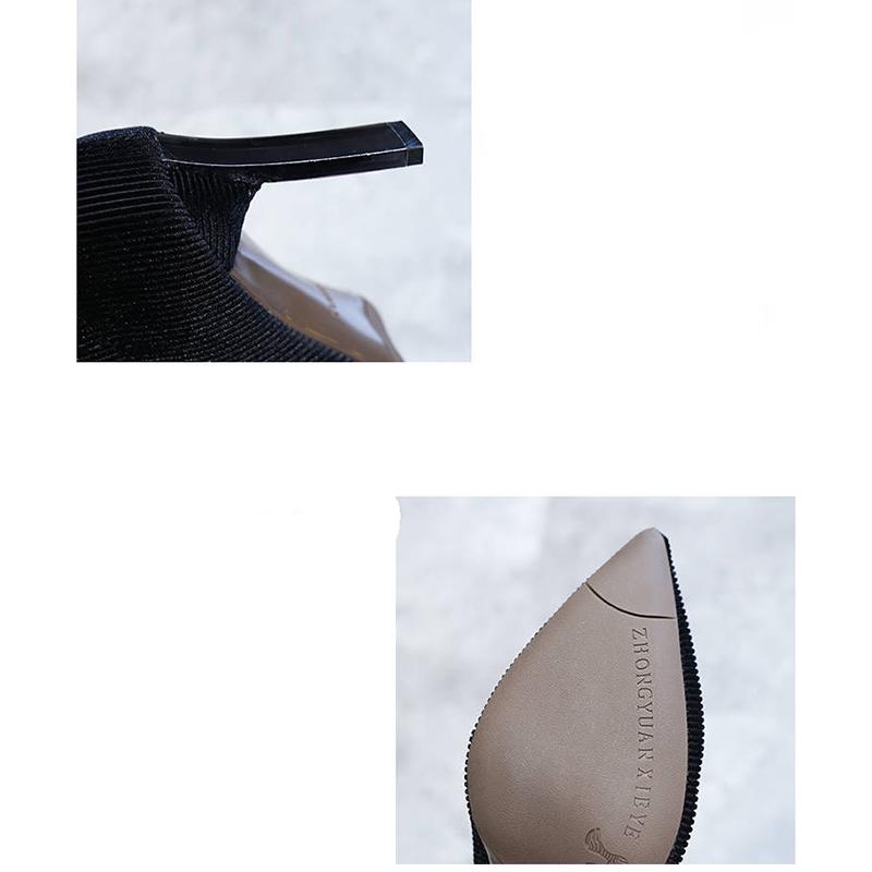 Fashion Women Boots Pointed Toe Elastic Ankle Boots Heels Shoes Spring Autumn Winter Female Socks Boots