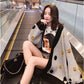 Cardigan Women V-Neck Sweater Smiley Face Cardigan Women Long Sleeve Loose Versatile Sweater Jacket