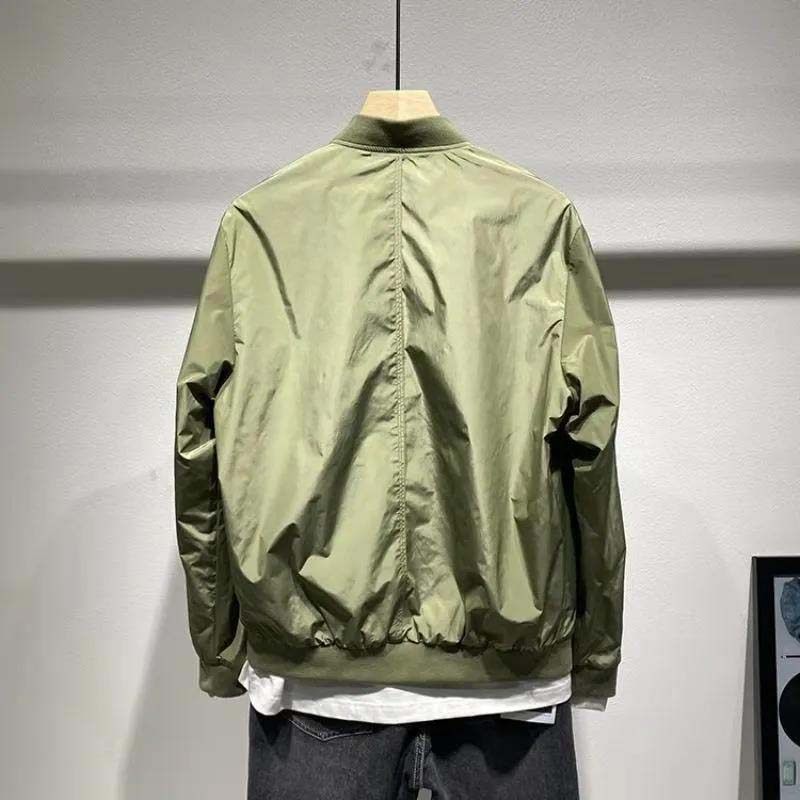 2021 Spring and Autumn Thin Flying Jacket Men's Baseball Collar Trend Handsome Work Jacket