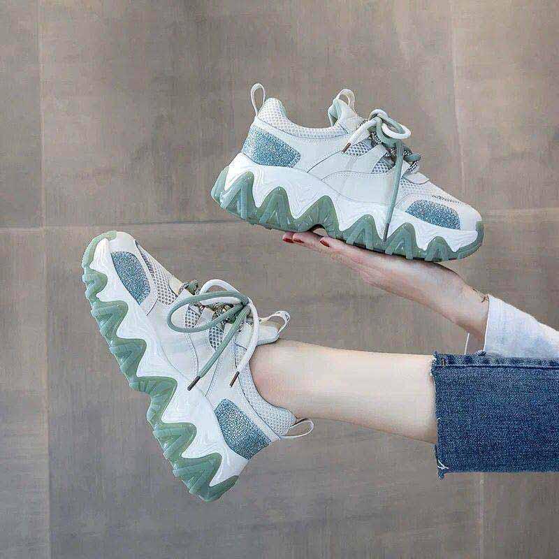 Plus Size 35-40 Summer Women Low-top Mesh Sneakers Breathable Running Basketball Shoes Students Shockproof Non-slip Thick Bottom Shoes