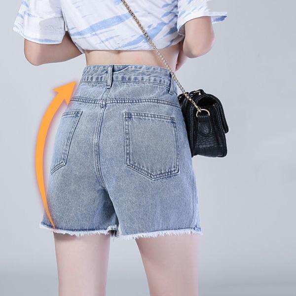 WTEMPO High Waist Denim Shorts Women Loose Spring and Summer Wide Leg A-line Casual Shorts