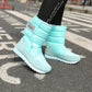 Winter Flat-bottomed Ski Boots In The Tube Thickened Women's Non-slip and Waterproof Snow Boots Plus Velvet Warm Outdoor Boots
