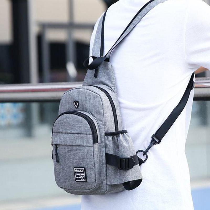 Trendy Casual Backpack Wear-resistant Waterproof Messenger Bag Chest Bag Fashion Men and Women Couple Bag