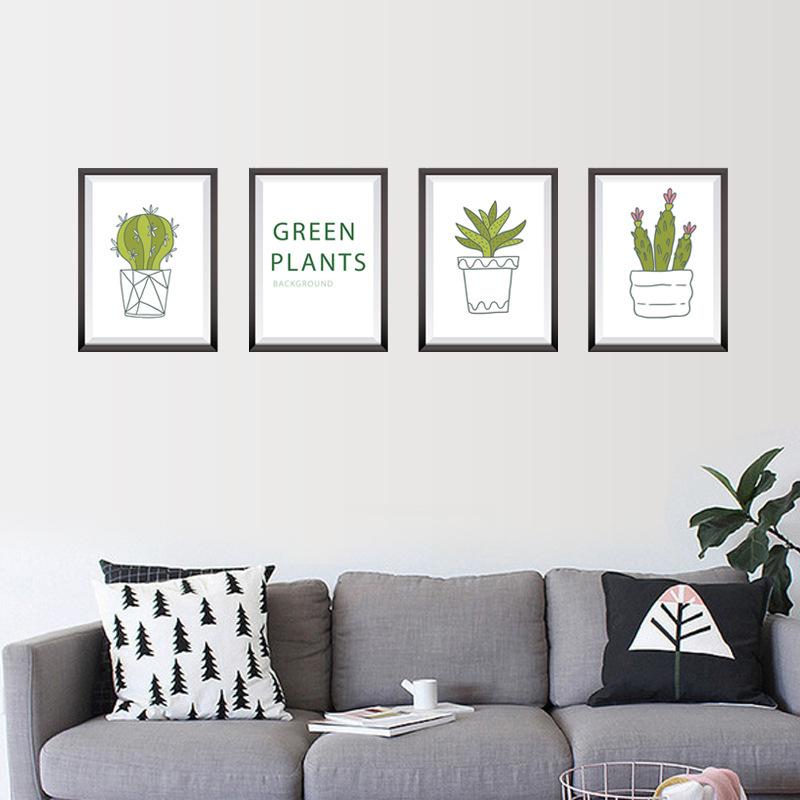 decorative cactus aloe potted creative wall stickers kindergarten wall stickers manufacturers
