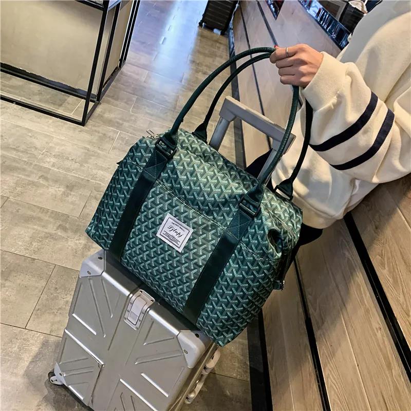 Large Capacity Travelling Bag Portable Luggage for Business Trip Korean Dog Tooth Bag Ladies Leisure Single Shoulder Bag Waterproof Storage Bag