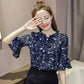Women's Chiffon Shirt Spring V-neck Shirt Bell Sleeve Top Blouse Women Blusas Ropa De Mujer